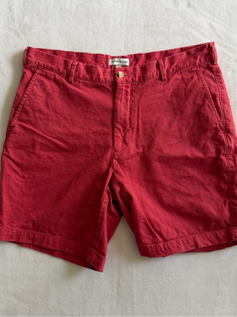 Peter Millar Chino Shorts Men 34 Red Pima
Cotton Casual Preppy Golf Pockets